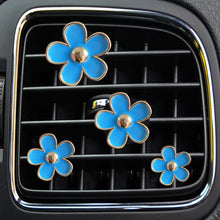 Load image into Gallery viewer, 4pcs/set Small Chrysanthemum Perfume Alloy Jewelry Car Air Outlet Decoration Clip, White, Black, Red, Blue