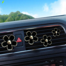 Load image into Gallery viewer, 4pcs/set Small Chrysanthemum Perfume Alloy Jewelry Car Air Outlet Decoration Clip, White, Black, Red, Blue