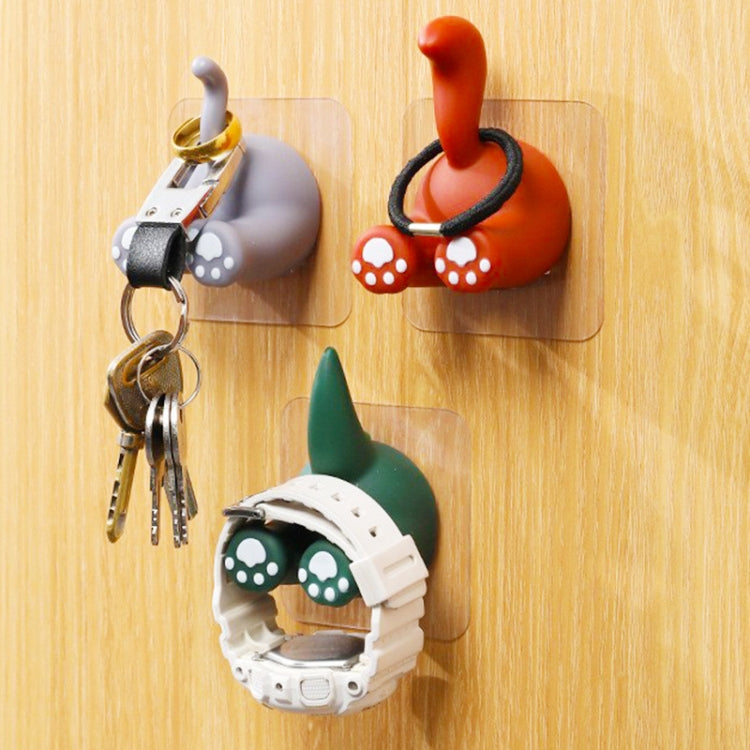Cartoon Animal Punch-free Hook Traceless Plug Holder Bathroom Cute Toothbrush Hanger, Dinosaur Tail, Cat Tail, Lattice Tail, Corgi Tail