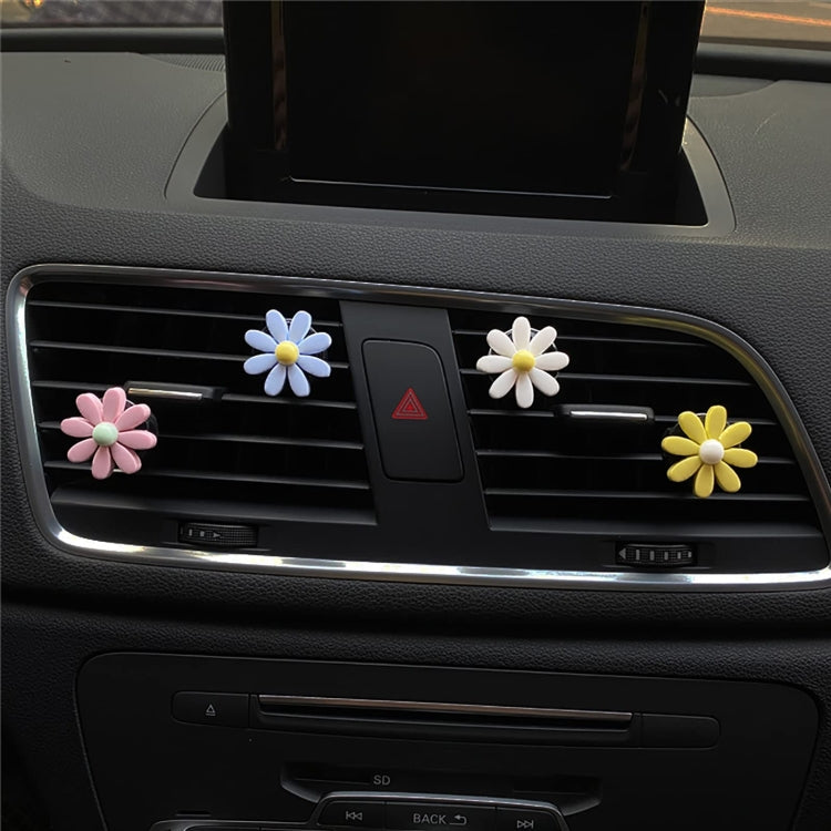 Colorful Daisy Car Decorative Air Vent Aromatherapy Clip, Blue, Pink, White, Yellow