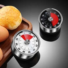 Load image into Gallery viewer, Kitchen Stainless Steel Mechanical Timer Student Time Management Reminder Baking Alarm Clock