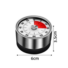 Load image into Gallery viewer, Kitchen Stainless Steel Mechanical Timer Student Time Management Reminder Baking Alarm Clock