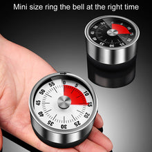 Load image into Gallery viewer, Kitchen Stainless Steel Mechanical Timer Student Time Management Reminder Baking Alarm Clock