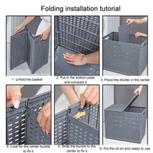Load image into Gallery viewer, Foldable Dirty Clothes Basket Wall Mounted Bathroom Dirty Clothes Storage Frame Plastic Laundry Basket, Plus Large Gray, Plus Large Black, Extra Large Black, Extra Large White, Extra Large Gray