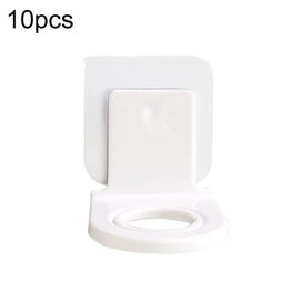10pcs Toilet Shampoo Shower Gel Hanging Shelf No-Punch Bathroom Shelves, Transparent Patch Model, Silver Drawing Patch Model