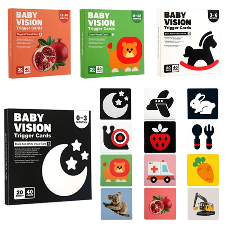 20pcs /Book Baby Early Learning Card Children Eye Care Visual Stimulation Card
