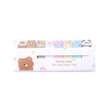 Load image into Gallery viewer, 120sheets /Set Kawaii Sticky Tab Note Page Marker Writable and Repositionable File Flags, Dog, Fruit, Girl, Flower, Bear, Cat