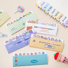 Load image into Gallery viewer, 120sheets /Set Kawaii Sticky Tab Note Page Marker Writable and Repositionable File Flags, Dog, Fruit, Girl, Flower, Bear, Cat