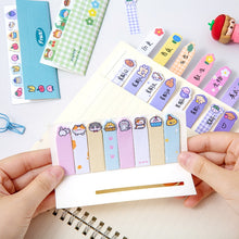 Load image into Gallery viewer, 120sheets /Set Kawaii Sticky Tab Note Page Marker Writable and Repositionable File Flags, Dog, Fruit, Girl, Flower, Bear, Cat