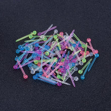 Load image into Gallery viewer, 10pcs /Pack Plastic Ear Studs Ear Nurture Sticks Disposable Ear Pins Earrings, Ear Sticks Black, Ear Sticks Transparent, Ear Sticks Colorful, Match Head Colorful