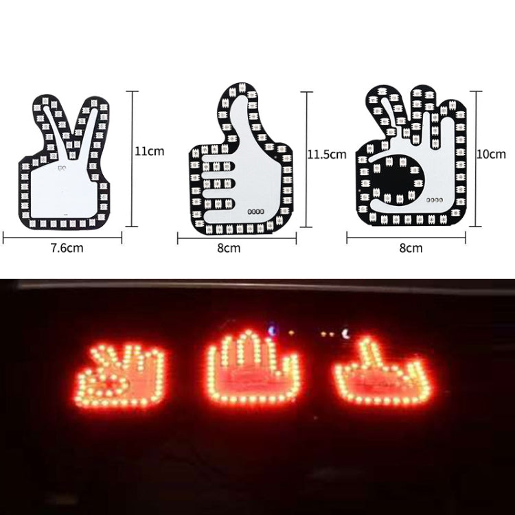 Car Interactive Finger Light Multi-function Warning Anti-rear Collision Light, Thumbs Up, Scissor Hand, OK