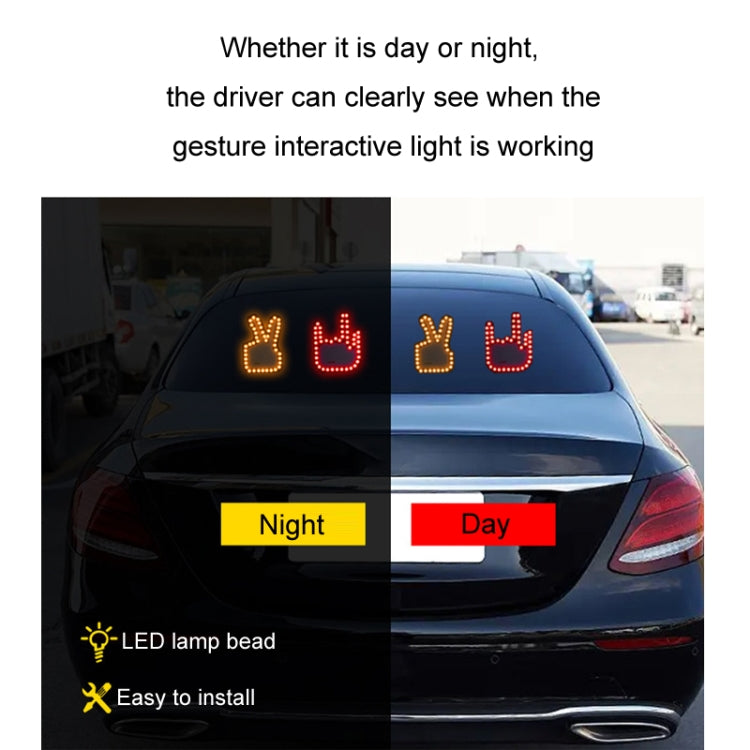 Car Interactive Finger Light Multi-function Warning Anti-rear Collision Light, Thumbs Up, Scissor Hand, OK