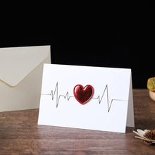 Load image into Gallery viewer, 3D Heart Valentine Day Greeting Card Blessings Messages Cards with Envelopes, ECG, I Heart U, Balloon, Palm