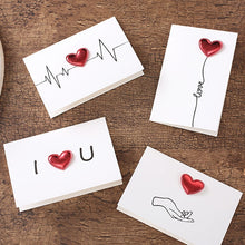 Load image into Gallery viewer, 3D Heart Valentine Day Greeting Card Blessings Messages Cards with Envelopes, ECG, I Heart U, Balloon, Palm