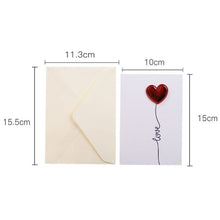 Load image into Gallery viewer, 3D Heart Valentine Day Greeting Card Blessings Messages Cards with Envelopes, ECG, I Heart U, Balloon, Palm