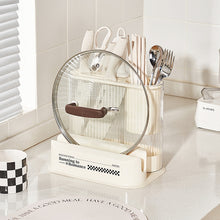 Load image into Gallery viewer, Cream Style Kitchen Storage Rack Knife Holder Chopping Board, Pot Lid Rack, Knife Rack, 2 In 1