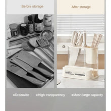 Load image into Gallery viewer, Cream Style Kitchen Storage Rack Knife Holder Chopping Board, Pot Lid Rack, Knife Rack, 2 In 1