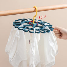 Load image into Gallery viewer, 360 Degree Rotatable Sock Hanger With 20 Clips Round Laundry Drying Rack