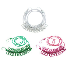Load image into Gallery viewer, Outdoor Travel Retractable Windproof Clothesline with 12 Clips