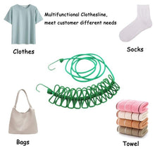 Load image into Gallery viewer, Outdoor Travel Retractable Windproof Clothesline with 12 Clips