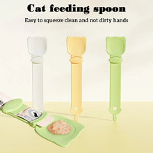 Load image into Gallery viewer, Cat Feeder Cat Strip Squeezer Pet Snack Minced Meat Feeding Spoon, Orange, Green, Beige