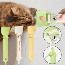 Load image into Gallery viewer, Cat Feeder Cat Strip Squeezer Pet Snack Minced Meat Feeding Spoon, Orange, Green, Beige