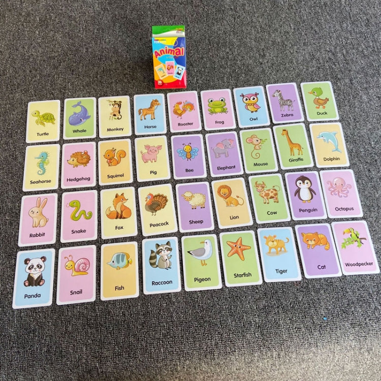 36pcs /Box Children Enlightenment Early Learning English Word Cards