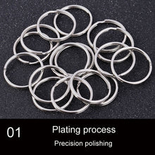 Load image into Gallery viewer, 10pcs 1.5 X 25mm Key Holder Ring Metal Key Chain Charm Ring