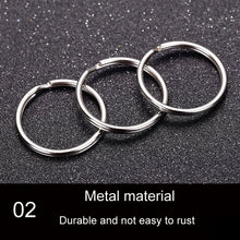 Load image into Gallery viewer, 10pcs 1.5 X 25mm Key Holder Ring Metal Key Chain Charm Ring