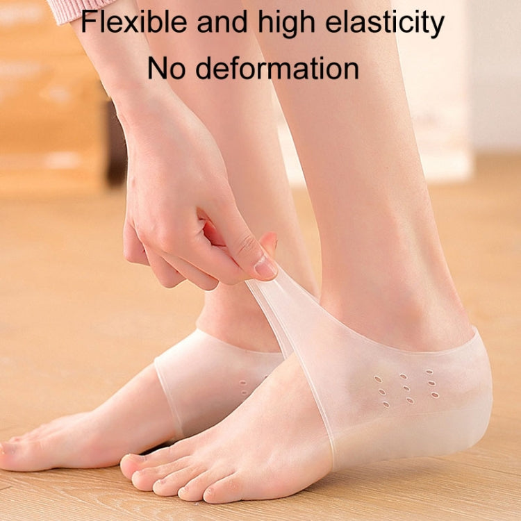 1pair Invisible Height Increasing Insole Silicone Sole Breathable Heel Pads
