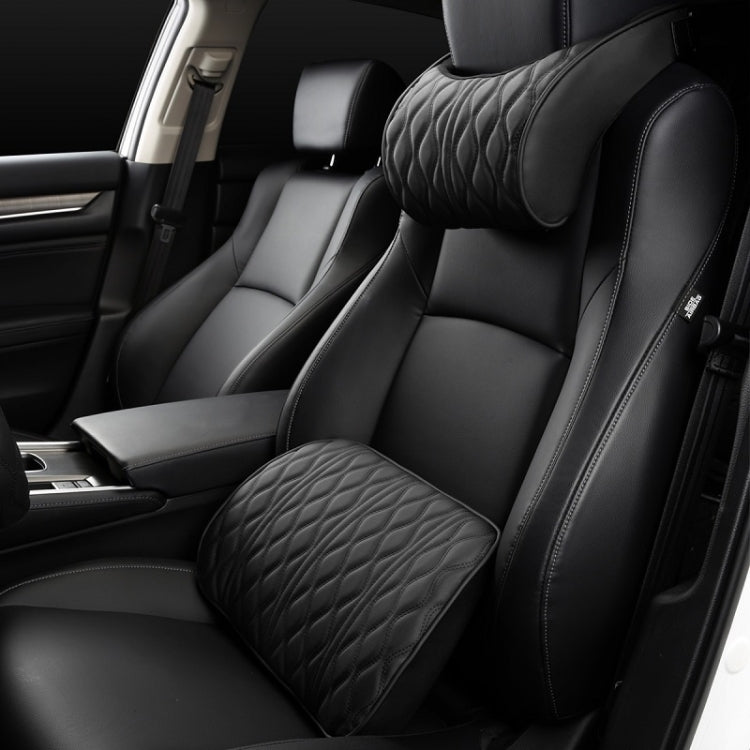 Car Seat Memory Foam Support Cushion, Black Headrest, Coffee Headrest, Black Waist Support, Coffee Waist Support