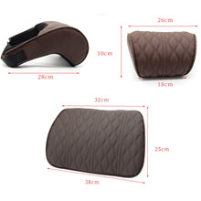 Load image into Gallery viewer, Car Seat Memory Foam Support Cushion, Black Headrest, Coffee Headrest, Black Waist Support, Coffee Waist Support