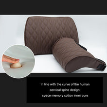 Load image into Gallery viewer, Car Seat Memory Foam Support Cushion, Black Headrest, Coffee Headrest, Black Waist Support, Coffee Waist Support