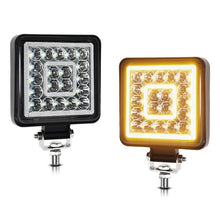 Load image into Gallery viewer, 4 Inch Square Mixed Light Double-Circle Angel Eye Work Light, D0103