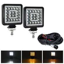 Load image into Gallery viewer, 4 Inch Square Mixed Light Double-Circle Angel Eye Work Light, D0103