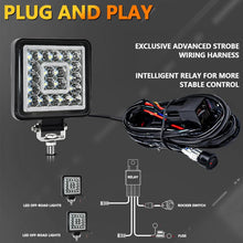 Load image into Gallery viewer, 4 Inch Square Mixed Light Double-Circle Angel Eye Work Light, D0103