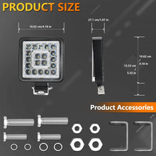 Load image into Gallery viewer, 4 Inch Square Mixed Light Double-Circle Angel Eye Work Light, D0103