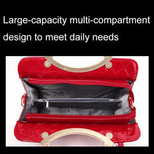 Load image into Gallery viewer, Large capacity PU Leather Diamond Pattern Ladies Handbag with Hanging Ornaments