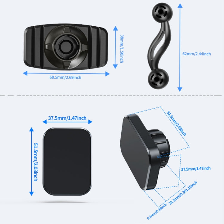 Double-headed 360 Degree Car Magnetic Mobile Phone Navigation Holder