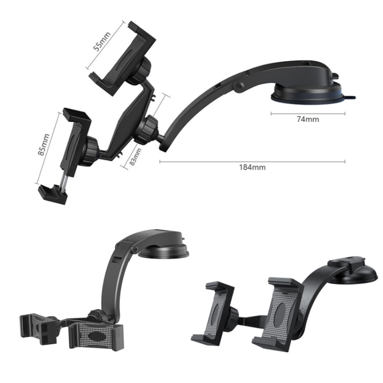 Car Dashboard Suction Cup Double Chuck Mobile Phone Holder