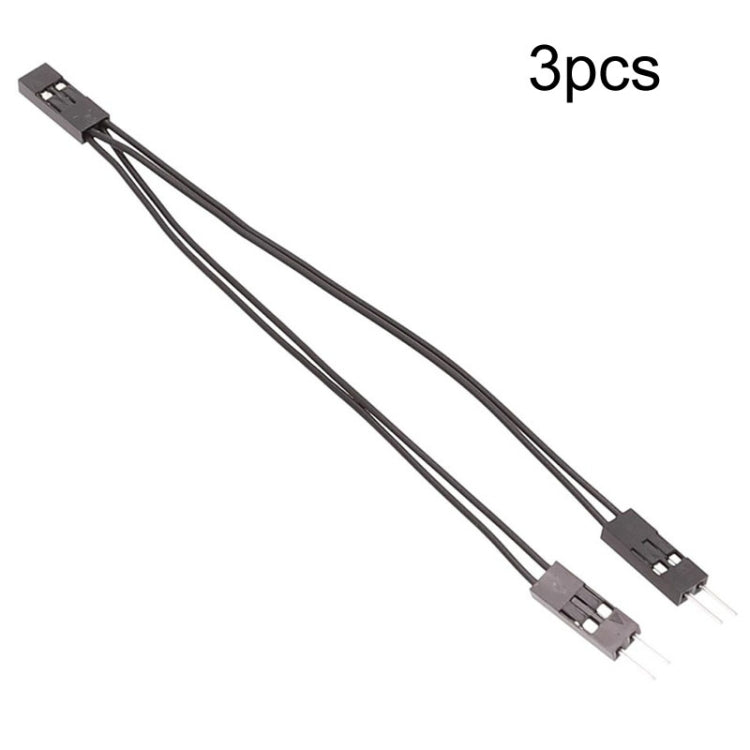 3pcs DuPont Terminal Wire DuPont 2.54 Connection Cable 2Pin 1 To 2 Wire One Female To Two Males, 10cm