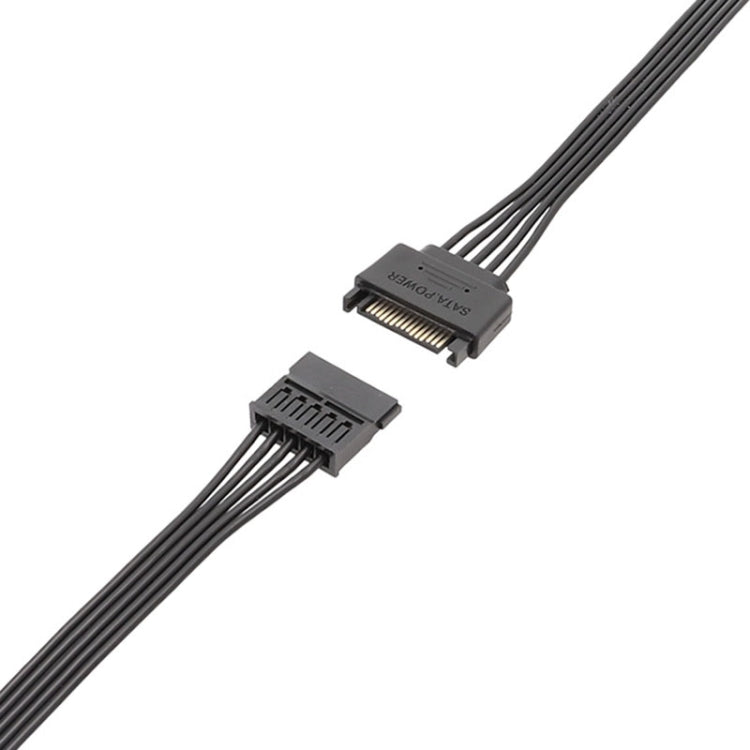Power Supply SATA 15Pin Male And Female Extension Cable Durable Hard Disk Drive Power Connection Cables, 30cm 15Pin, 60cm 15Pin