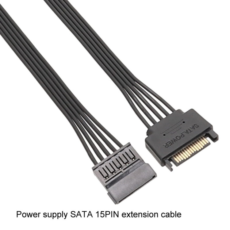 Power Supply SATA 15Pin Male And Female Extension Cable Durable Hard Disk Drive Power Connection Cables, 30cm 15Pin, 60cm 15Pin
