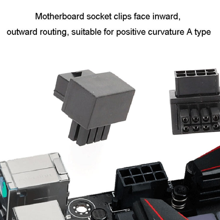 Motherboard CPU 8Pin Power Steering Connector Interface Steering Header 90 Degree Adaptor, Positive Bend A Type, Reverse Curve B Type