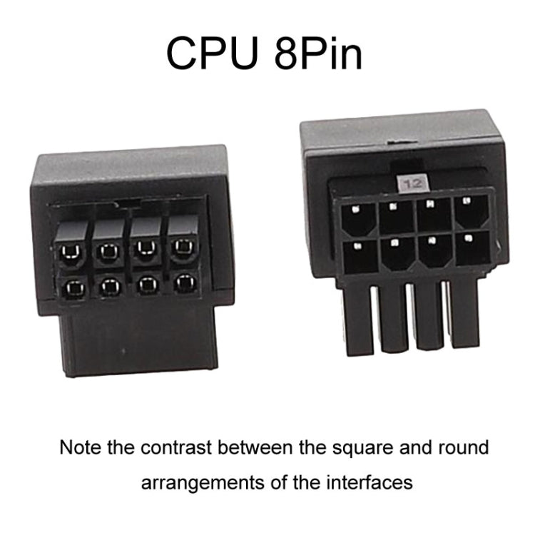 Motherboard CPU 8Pin Power Steering Connector Interface Steering Header 90 Degree Adaptor, Positive Bend A Type, Reverse Curve B Type