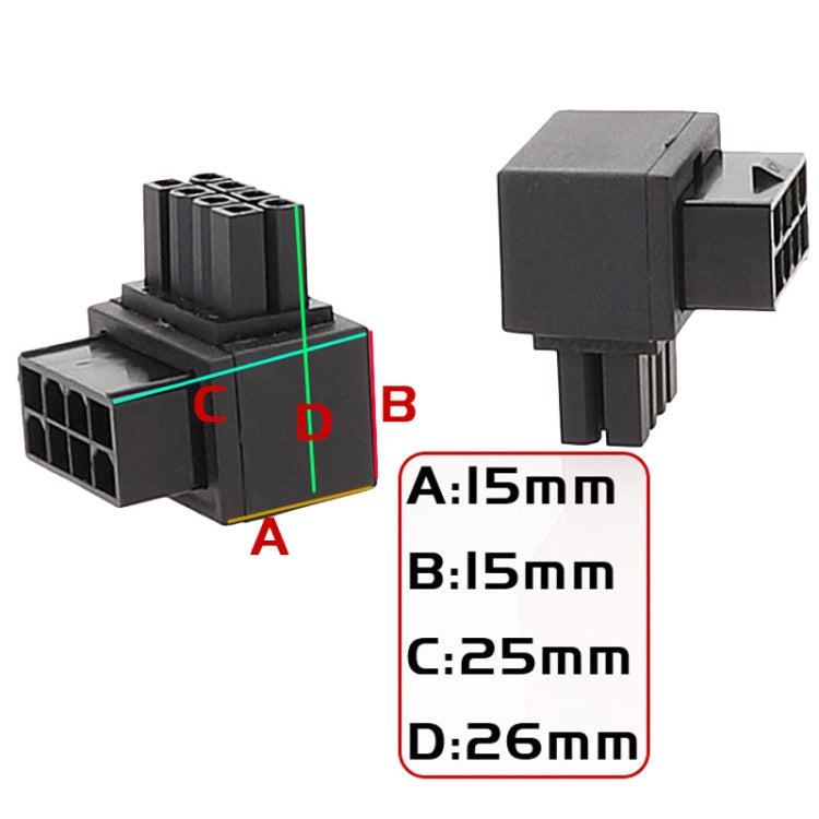 Motherboard CPU 8Pin Power Steering Connector Interface Steering Header 90 Degree Adaptor, Positive Bend A Type, Reverse Curve B Type