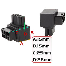 Load image into Gallery viewer, Motherboard CPU 8Pin Power Steering Connector Interface Steering Header 90 Degree Adaptor, Positive Bend A Type, Reverse Curve B Type