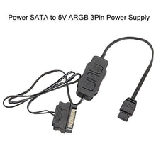 Load image into Gallery viewer, 5V 3Pin To SATA Power Motherboard RGB Lighting Controller Cable For Chassis Fan