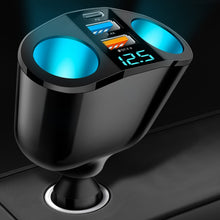 Load image into Gallery viewer, Dual USB Type-C Real-time Digital Display Cigarette Lighter Expansion Car Charger, 3.1A Double A+C, QC3.0+2.4A Dual A+C, 66W Dual A+C, PD+QC3.0+2.4A Dual A+C