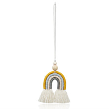 Load image into Gallery viewer, Hand-woven Wood Beads Cotton Rope Rainbow Car Aromatherapy Pendant